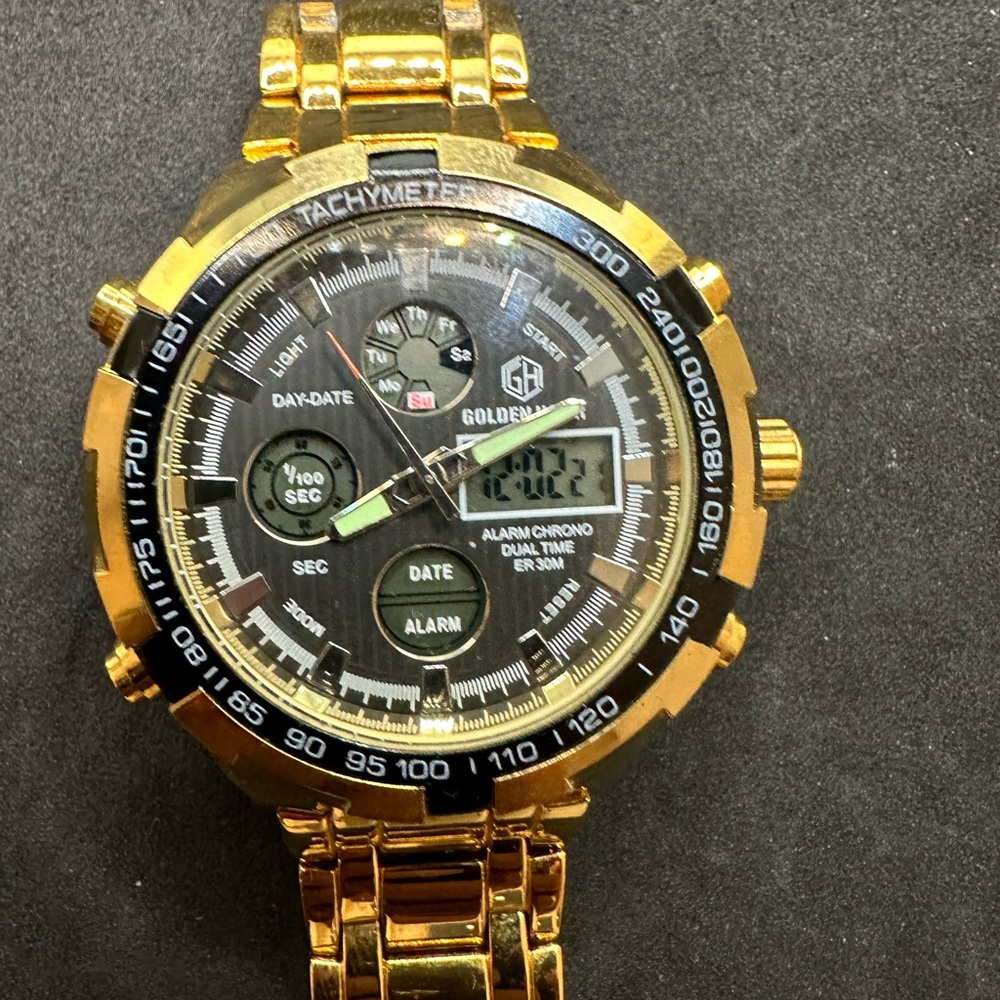 Golden hour chronograph mens watch